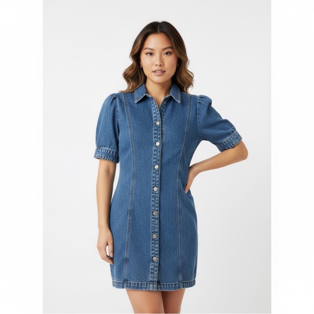 SINCERELY JULES Denim Button-Up Mini Dress